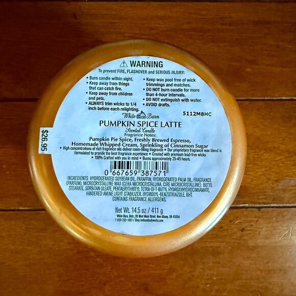 NEW PUMPKIN SPICE LATTE 3-Wick 14.5oz Candle Bath & Body Works - Picture 3 of 3